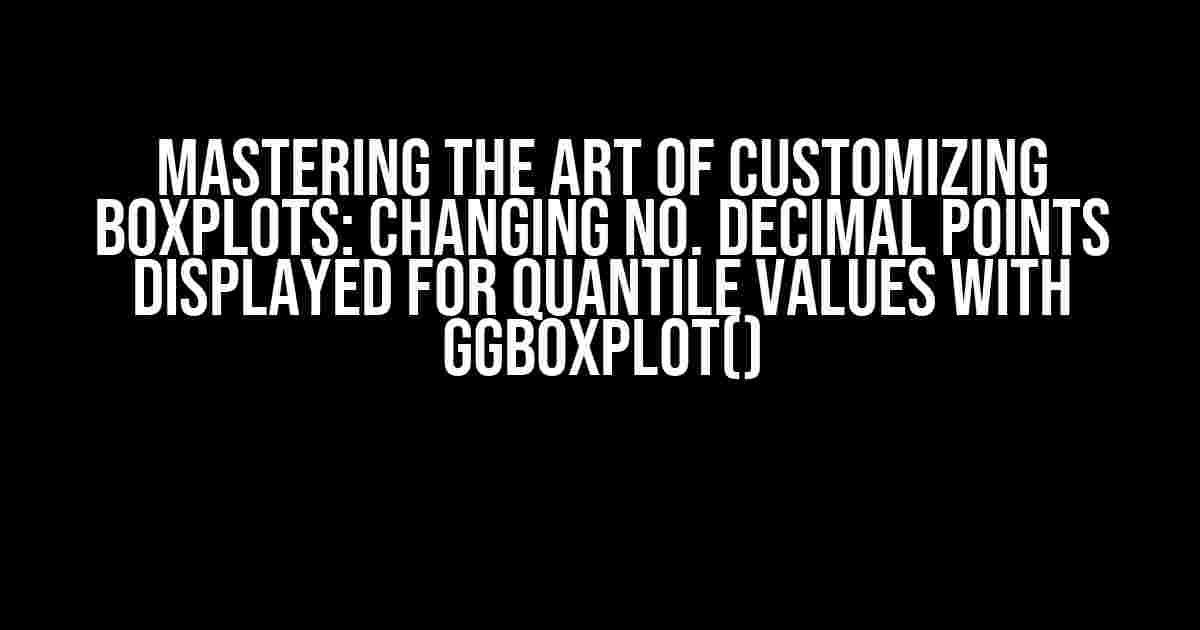 Mastering the Art of Customizing Boxplots: Changing No. Decimal Points Displayed for Quantile Values with ggboxplot()